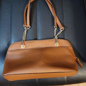 DKNY Brown Leather Shoulder Bag